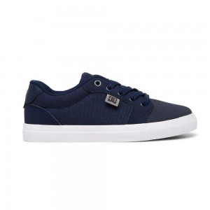 Chaussure Skate DC Shoes Anvil Enfant Bleu Marine Grise | LZDC-85197