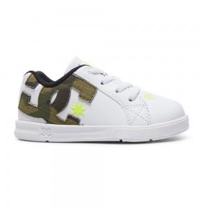 Chaussure Skate DC Shoes Court Graffik Enfant Blanche | JZFM-07562