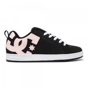 Chaussure Skate DC Shoes Court Graffik Femme Noir Rose Clair | YCLG-14736