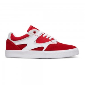 Chaussure Skate DC Shoes Kalis Vulc Homme Rouge Blanche | DJKZ-60743