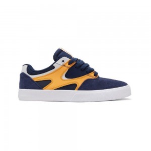 Chaussure Skate DC Shoes Kalis Vulc Homme Bleu Marine Orange | SZMJ-50892