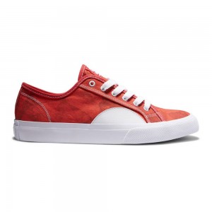 Chaussure Skate DC Shoes Manual Homme Rouge Blanche | REDL-06571