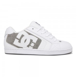 Chaussure Skate DC Shoes Net Homme Blanche Grise | IXYW-13087