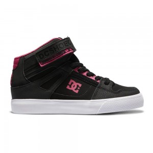 Chaussure Skate DC Shoes Pure Enfant Noir Rose | DAPV-65487