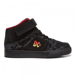 Chaussure Skate DC Shoes Pure Enfant Noir Rouge | IYVD-08614