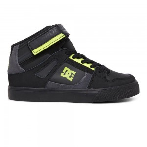 Chaussure Skate DC Shoes Pure Enfant Noir Jaune | FYWT-35724