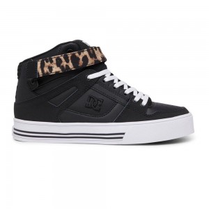 Chaussure Skate DC Shoes Pure Femme Noir Leopard | GWUL-89024