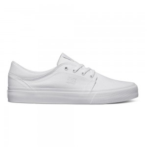 Chaussure Skate DC Shoes Trase Homme Blanche | QPAR-30672