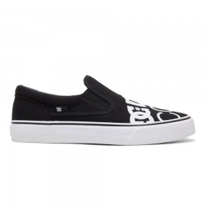 Chaussure Skate DC Shoes Trase Homme Noir Blanche | UNMR-01652