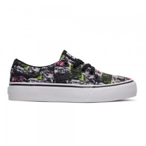 Chaussure Skate DC Shoes Trase TX Enfant Grise Multicolore | RTNE-58032