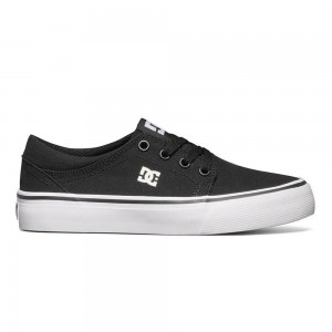 Chaussure Skate DC Shoes Trase TX Enfant Noir Blanche | VMDK-34621