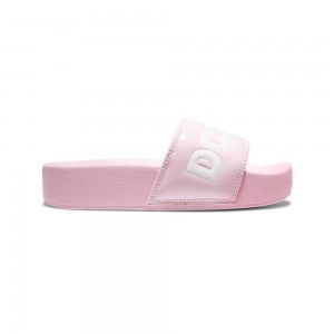 Sandale DC Shoes Slides Femme Rose Blanche | OTFW-06325