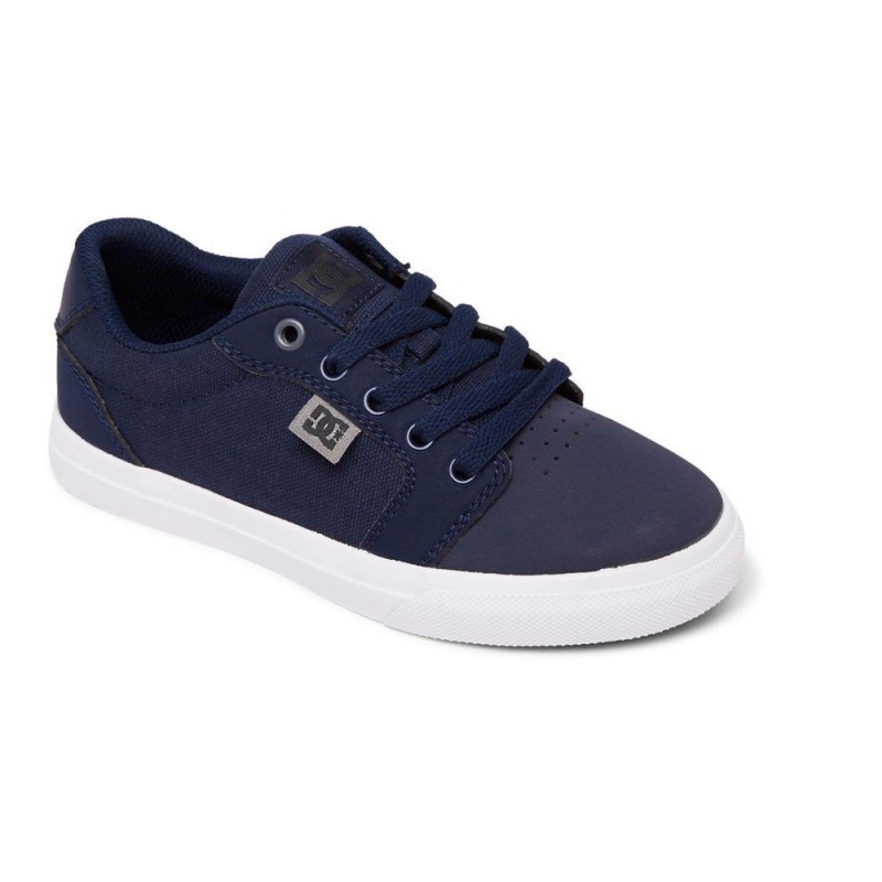 Chaussure Skate DC Shoes Anvil Enfant Bleu Marine Grise | LZDC-85197