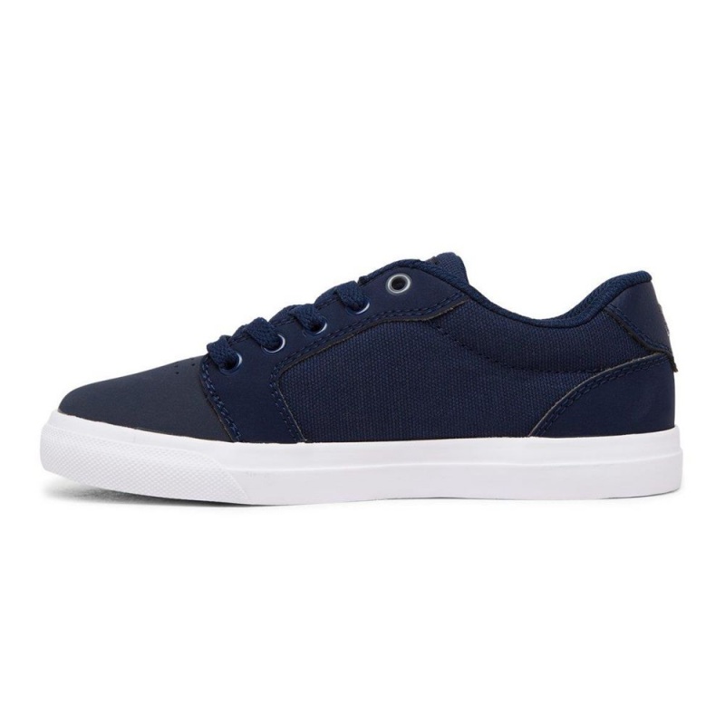 Chaussure Skate DC Shoes Anvil Enfant Bleu Marine Grise | LZDC-85197