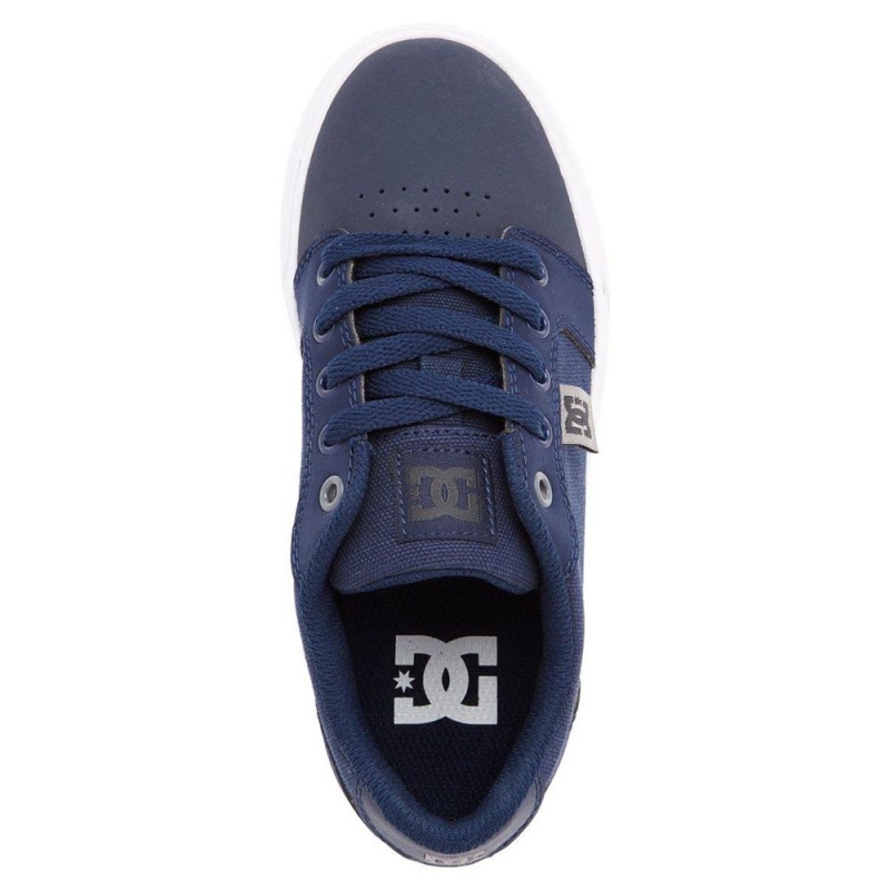 Chaussure Skate DC Shoes Anvil Enfant Bleu Marine Grise | LZDC-85197