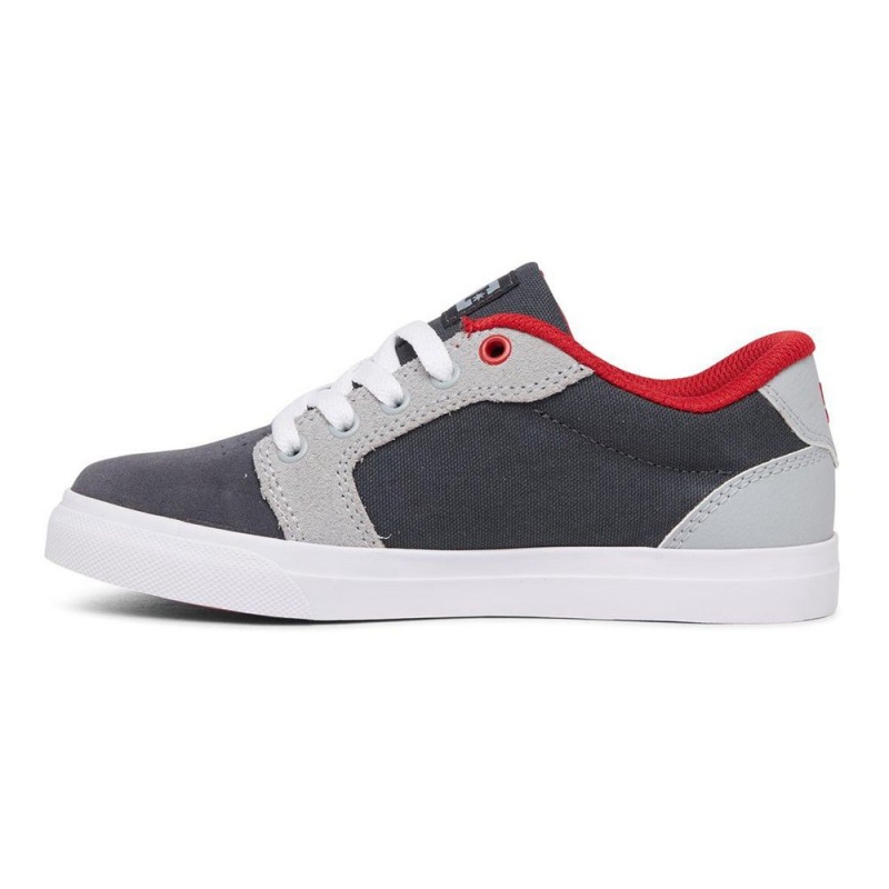 Chaussure Skate DC Shoes Anvil Enfant Grise Rouge | GRIO-19735