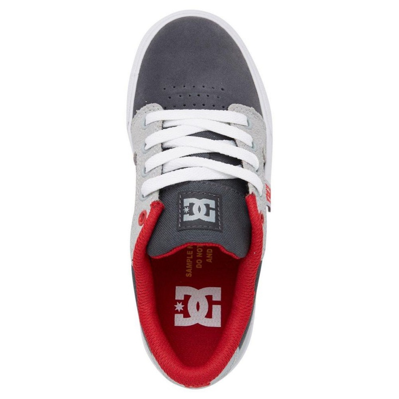 Chaussure Skate DC Shoes Anvil Enfant Grise Rouge | GRIO-19735