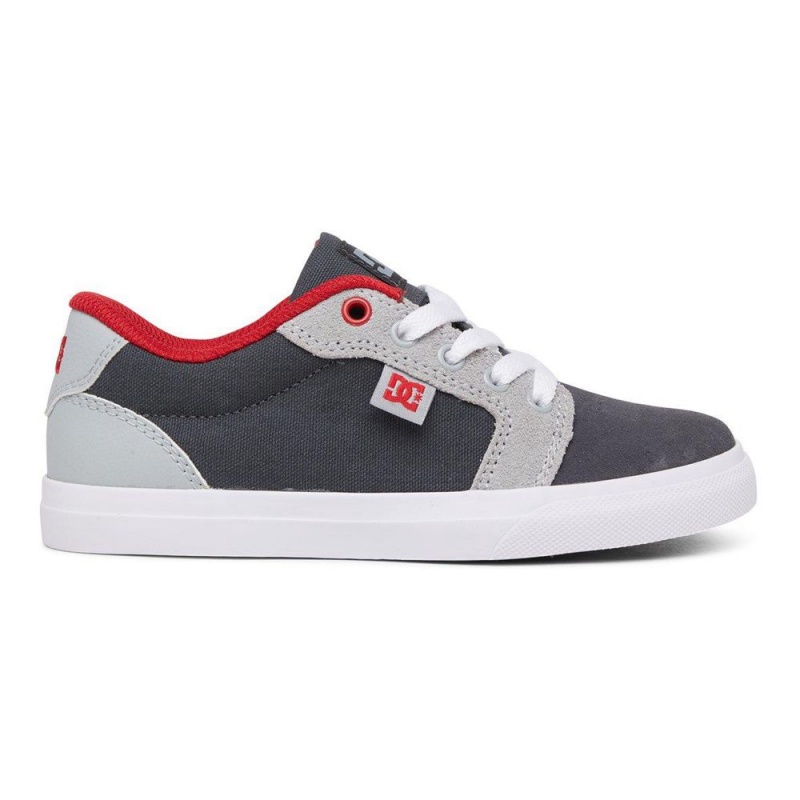 Chaussure Skate DC Shoes Anvil Enfant Grise Rouge | GRIO-19735