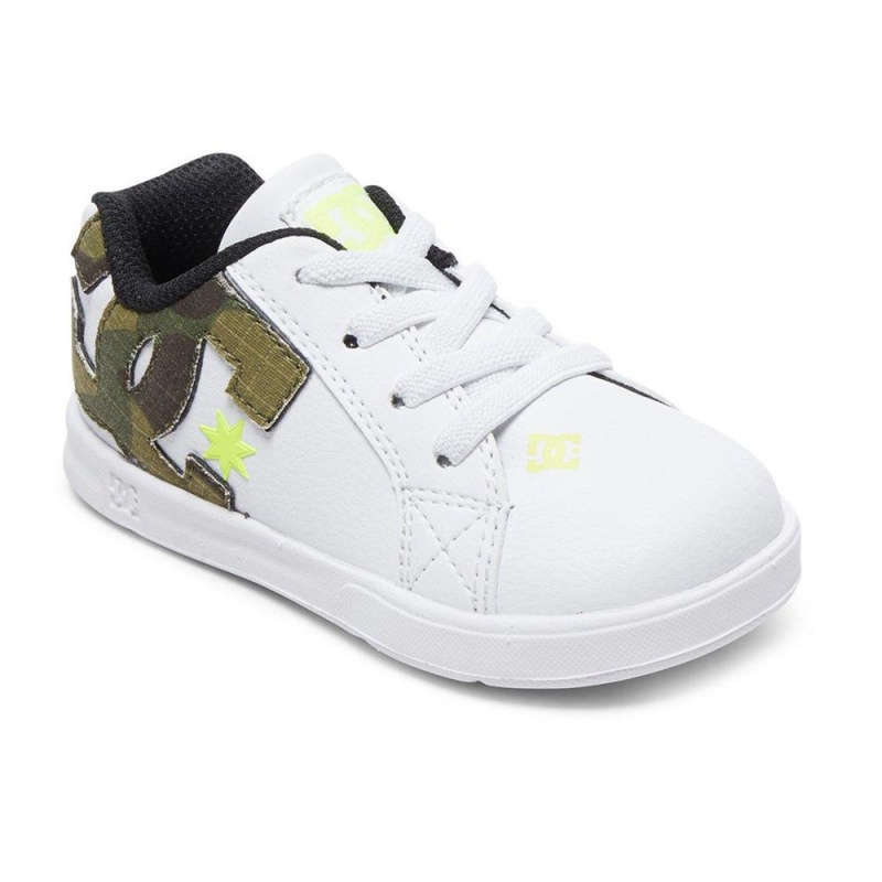 Chaussure Skate DC Shoes Court Graffik Enfant Blanche | JZFM-07562