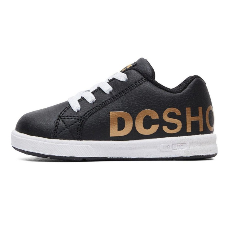 Chaussure Skate DC Shoes Court Graffik Enfant Noir Doré | TRAJ-74205