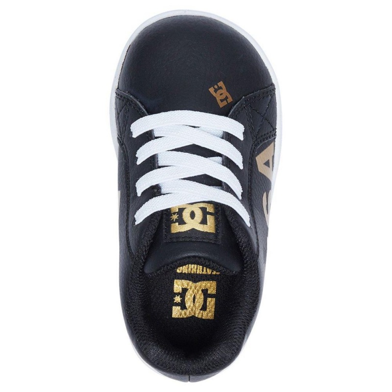 Chaussure Skate DC Shoes Court Graffik Enfant Noir Doré | TRAJ-74205