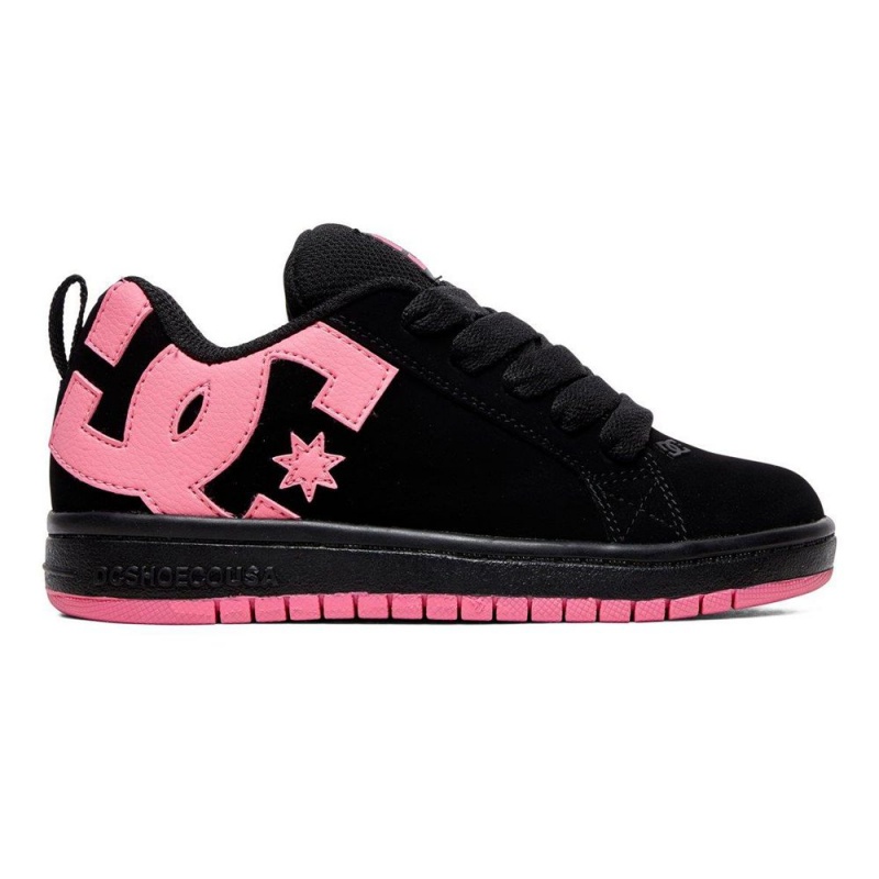 Chaussure Skate DC Shoes Court Graffik Enfant Noir Rose | SHAY-08129