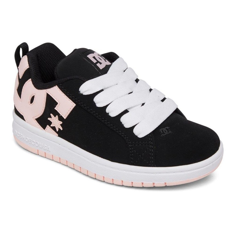 Chaussure Skate DC Shoes Court Graffik Enfant Noir Rose Clair | TMGS-21679