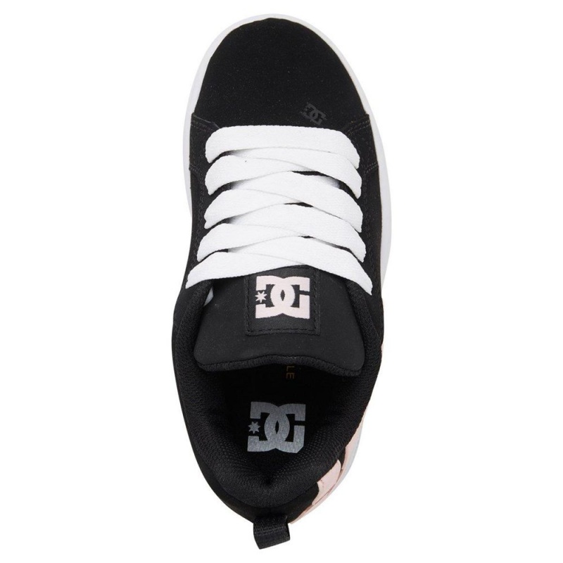 Chaussure Skate DC Shoes Court Graffik Enfant Noir Rose Clair | TMGS-21679