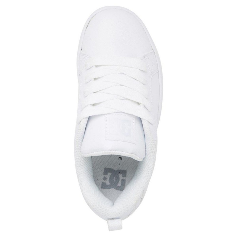 Chaussure Skate DC Shoes Court Graffik Enfant Blanche | YCNR-86145