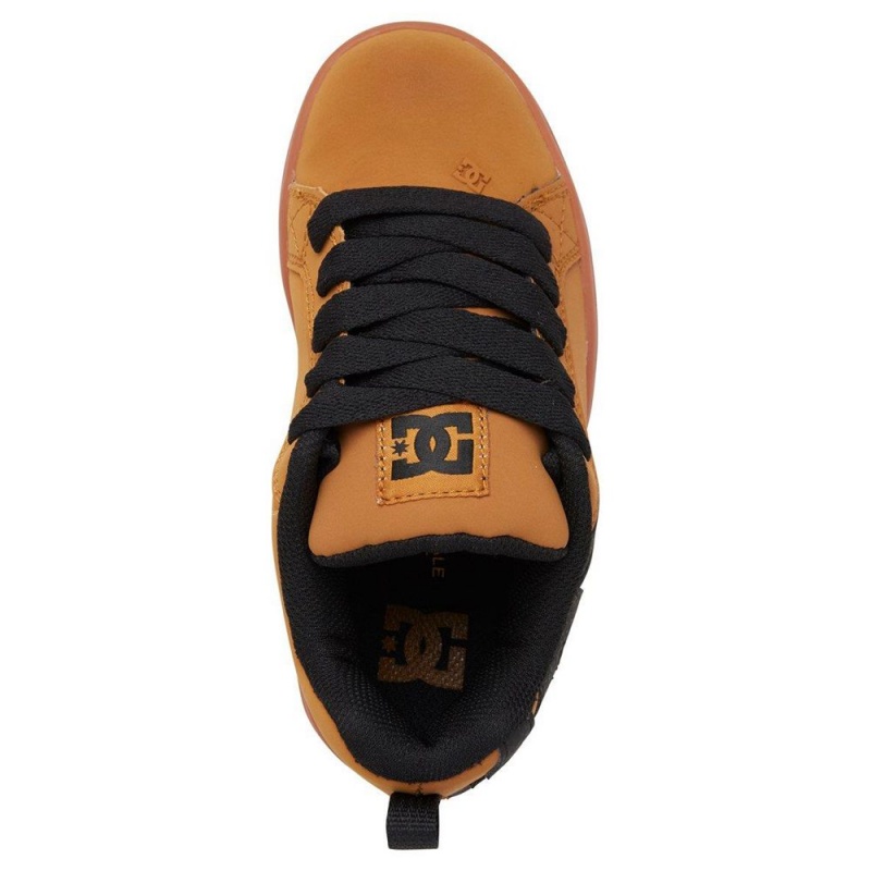 Chaussure Skate DC Shoes Court Graffik Enfant Marron Noir | YLAP-01547