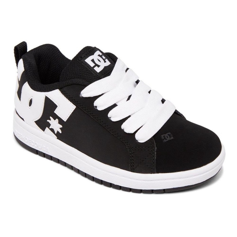 Chaussure Skate DC Shoes Court Graffik Enfant Noir Blanche | ZJDF-98463