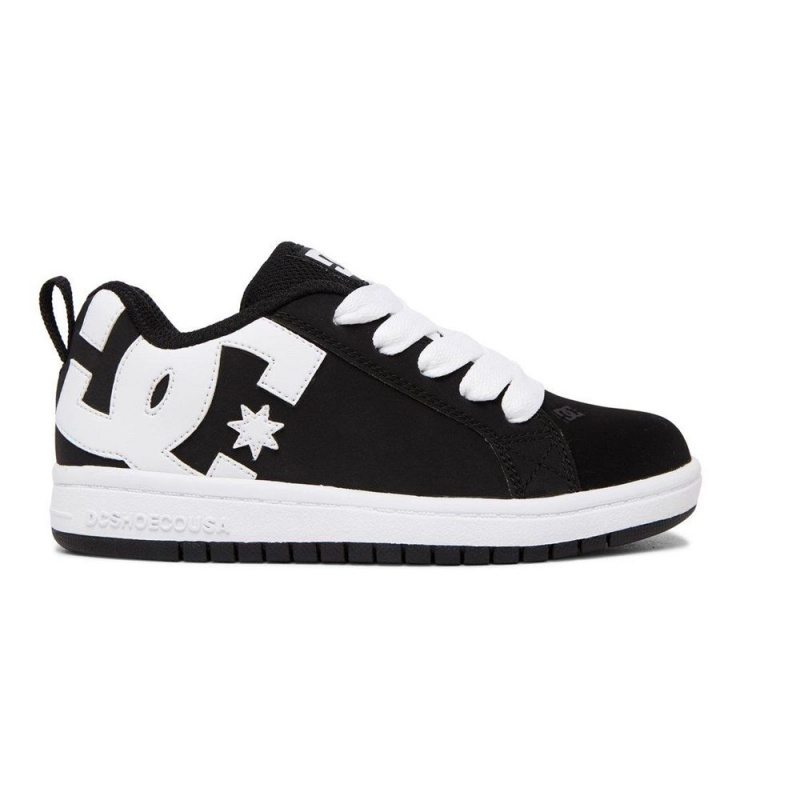 Chaussure Skate DC Shoes Court Graffik Enfant Noir Blanche | ZJDF-98463