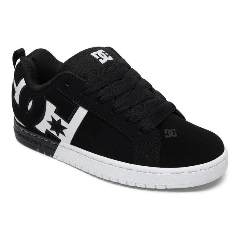 Chaussure Skate DC Shoes Court Graffik Homme Noir Blanche | ZDGV-08956