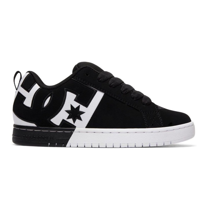 Chaussure Skate DC Shoes Court Graffik Homme Noir Blanche | ZDGV-08956