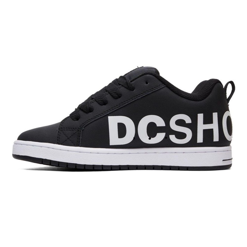 Chaussure Skate DC Shoes Court Graffik Homme Noir Blanche | WFZC-74096