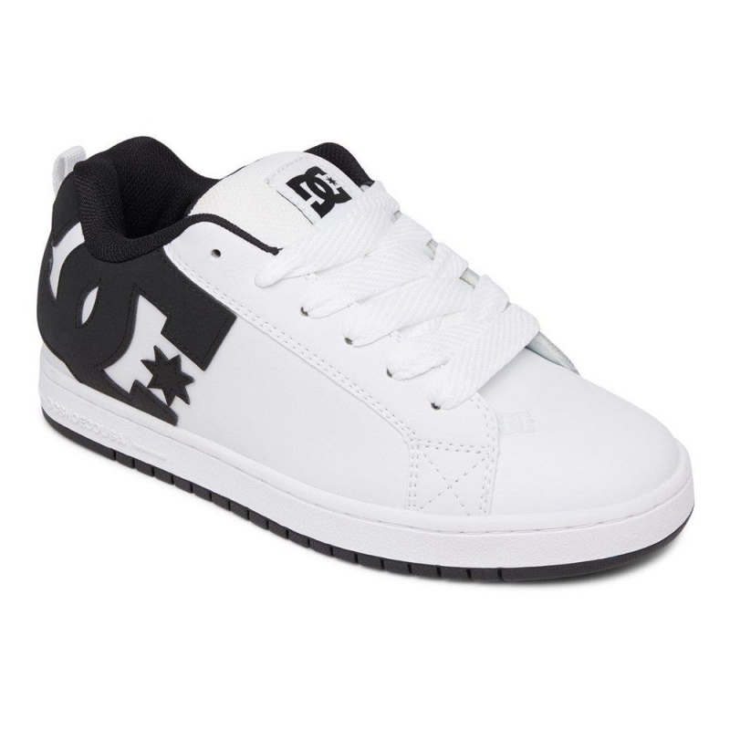 Chaussure Skate DC Shoes Court Graffik Homme Blanche Noir | ZLTC-26981