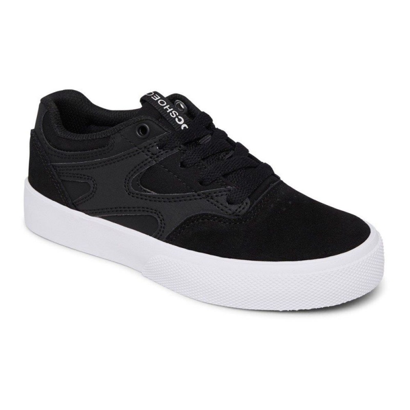 Chaussure Skate DC Shoes Kalis Vulc Enfant Noir Blanche | OXRB-09836