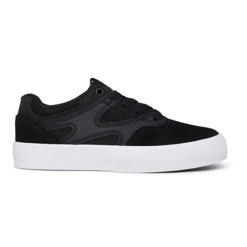 Chaussure Skate DC Shoes Kalis Vulc Enfant Noir Blanche | OXRB-09836