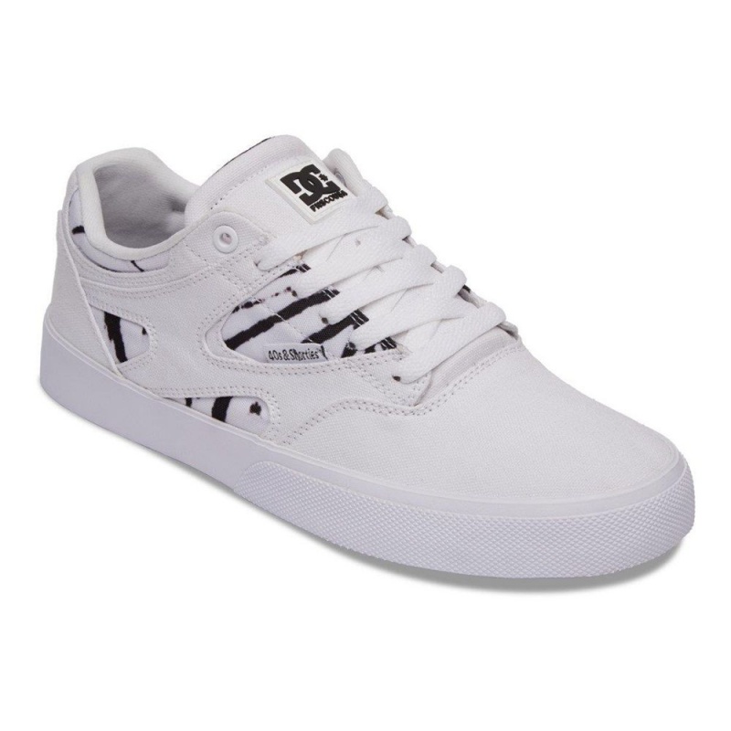 Chaussure Skate DC Shoes Kalis Vulc Homme Blanche Noir | SMFU-71523