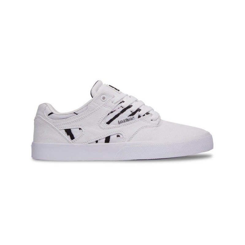 Chaussure Skate DC Shoes Kalis Vulc Homme Blanche Noir | SMFU-71523