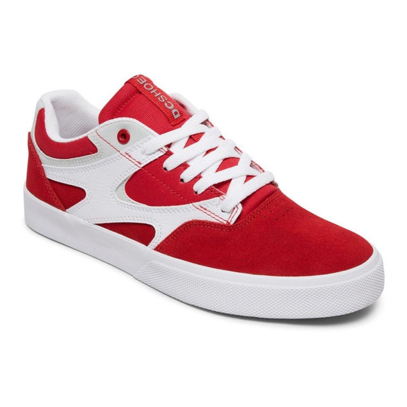 Chaussure Skate DC Shoes Kalis Vulc Homme Rouge Blanche | DJKZ-60743