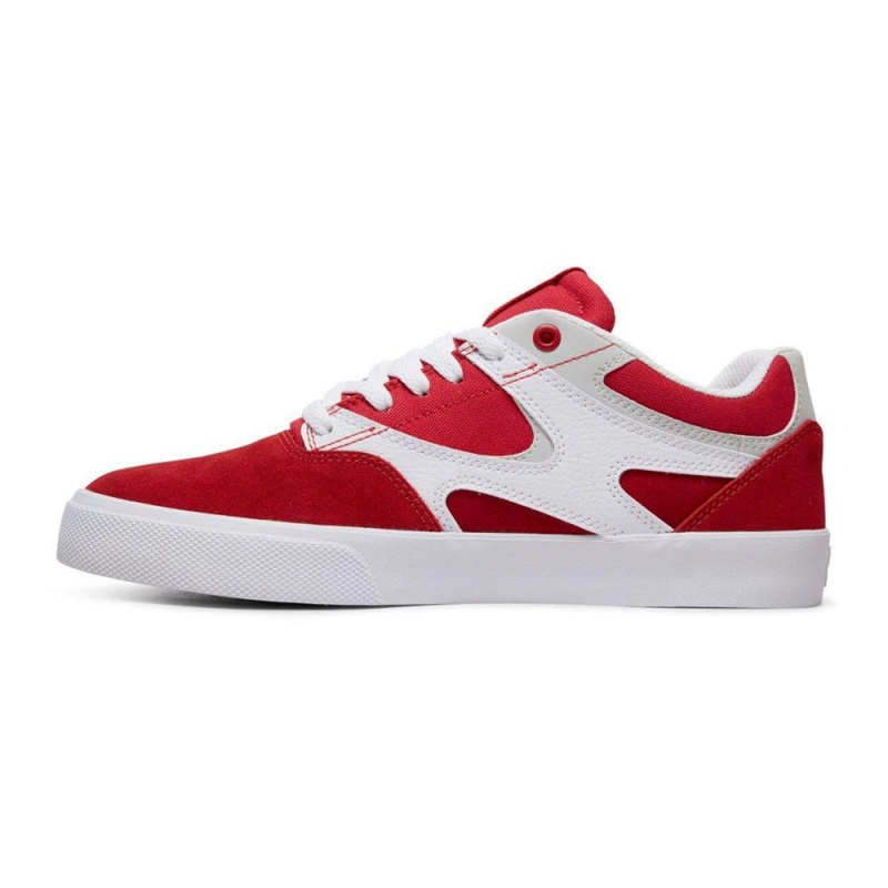 Chaussure Skate DC Shoes Kalis Vulc Homme Rouge Blanche | DJKZ-60743