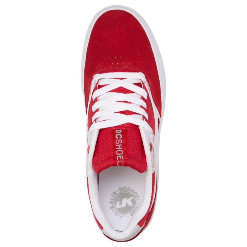 Chaussure Skate DC Shoes Kalis Vulc Homme Rouge Blanche | DJKZ-60743