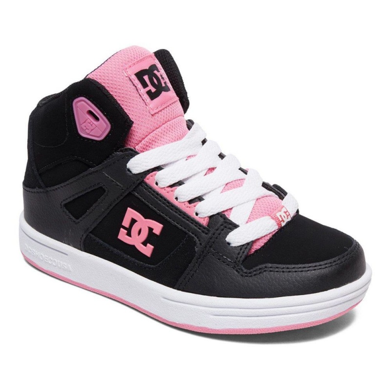 Chaussure Skate DC Shoes Pure Enfant Noir Rose | HGSP-48910