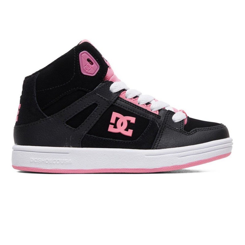 Chaussure Skate DC Shoes Pure Enfant Noir Rose | HGSP-48910