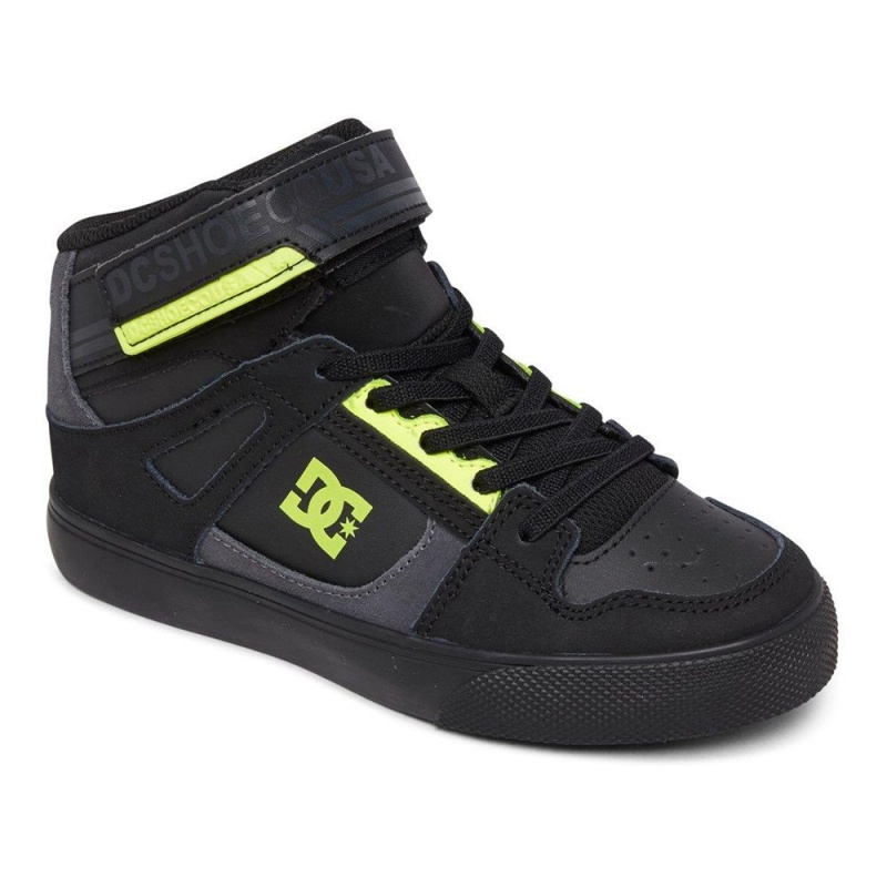 Chaussure Skate DC Shoes Pure Enfant Noir Jaune | FYWT-35724