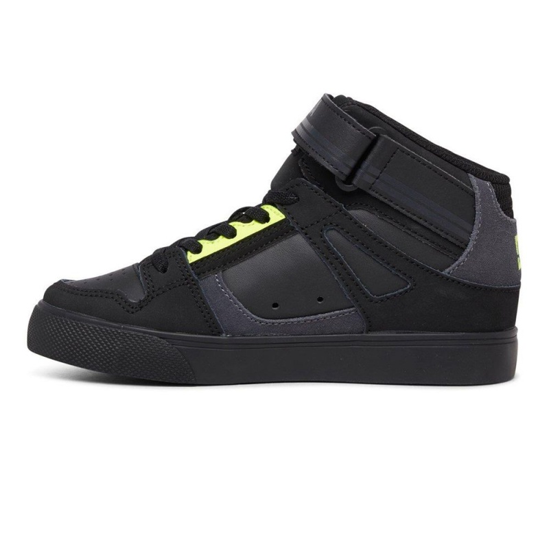 Chaussure Skate DC Shoes Pure Enfant Noir Jaune | FYWT-35724