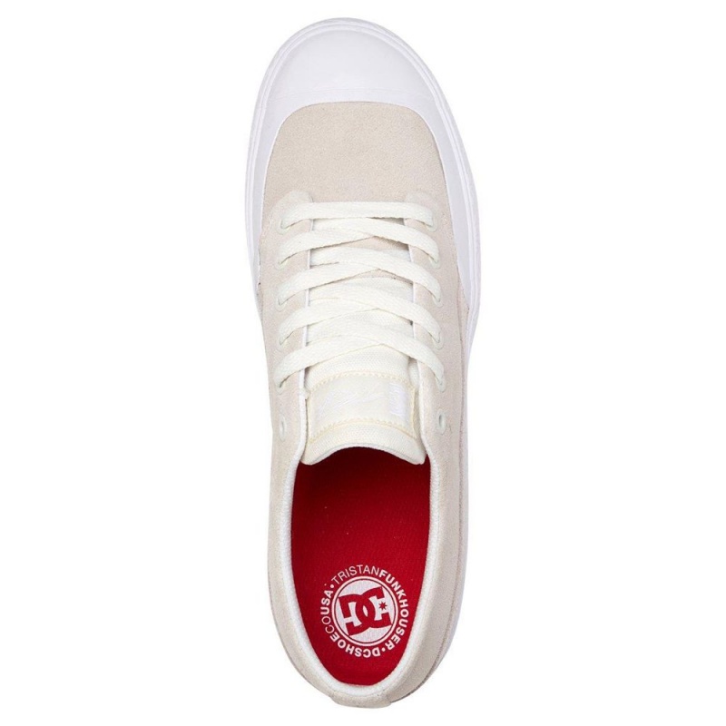 Chaussure Skate DC Shoes T-Funk Homme Grise Blanche | MYRG-81729