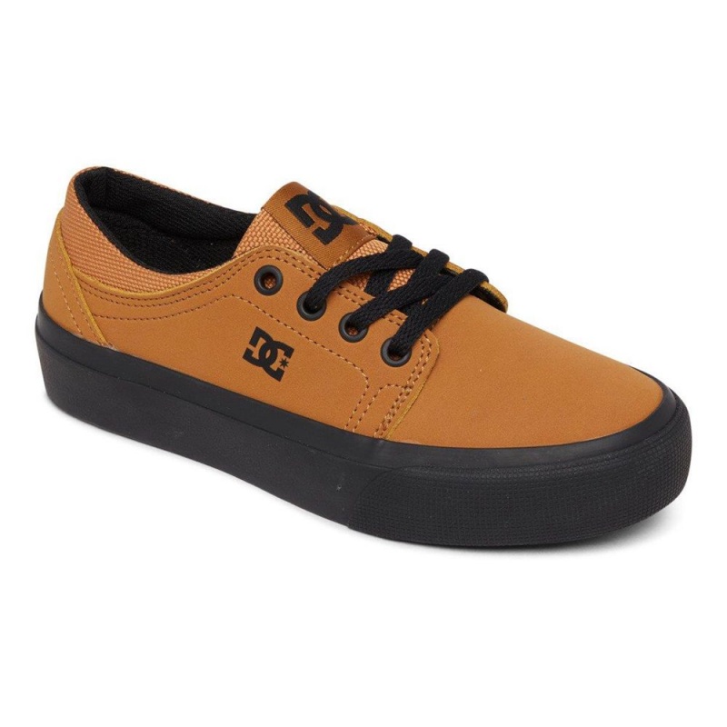 Chaussure Skate DC Shoes Trase Enfant Marron Noir | YJWT-64193