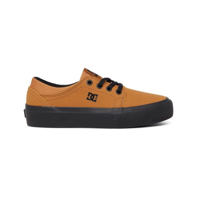 Chaussure Skate DC Shoes Trase Enfant Marron Noir | YJWT-64193